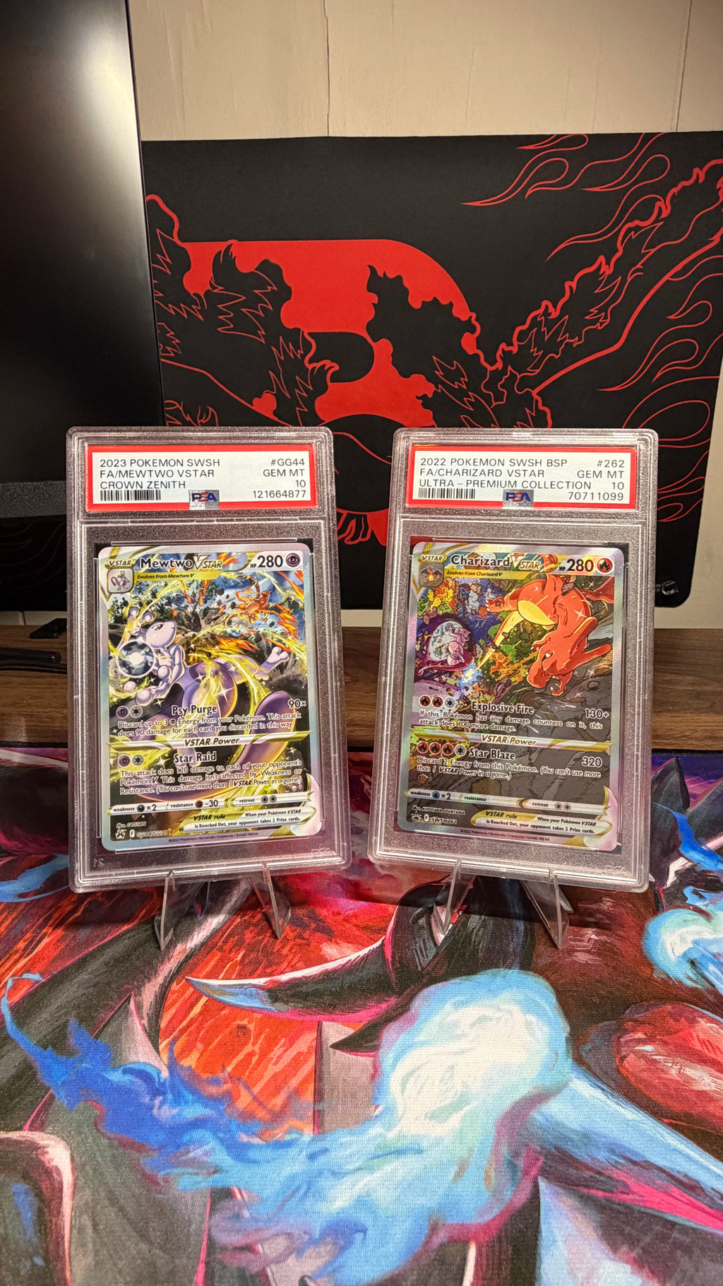 Charizard & Mewtwo - Crown Zenith Special Illustration Rares • PSA 10 Matched Pair