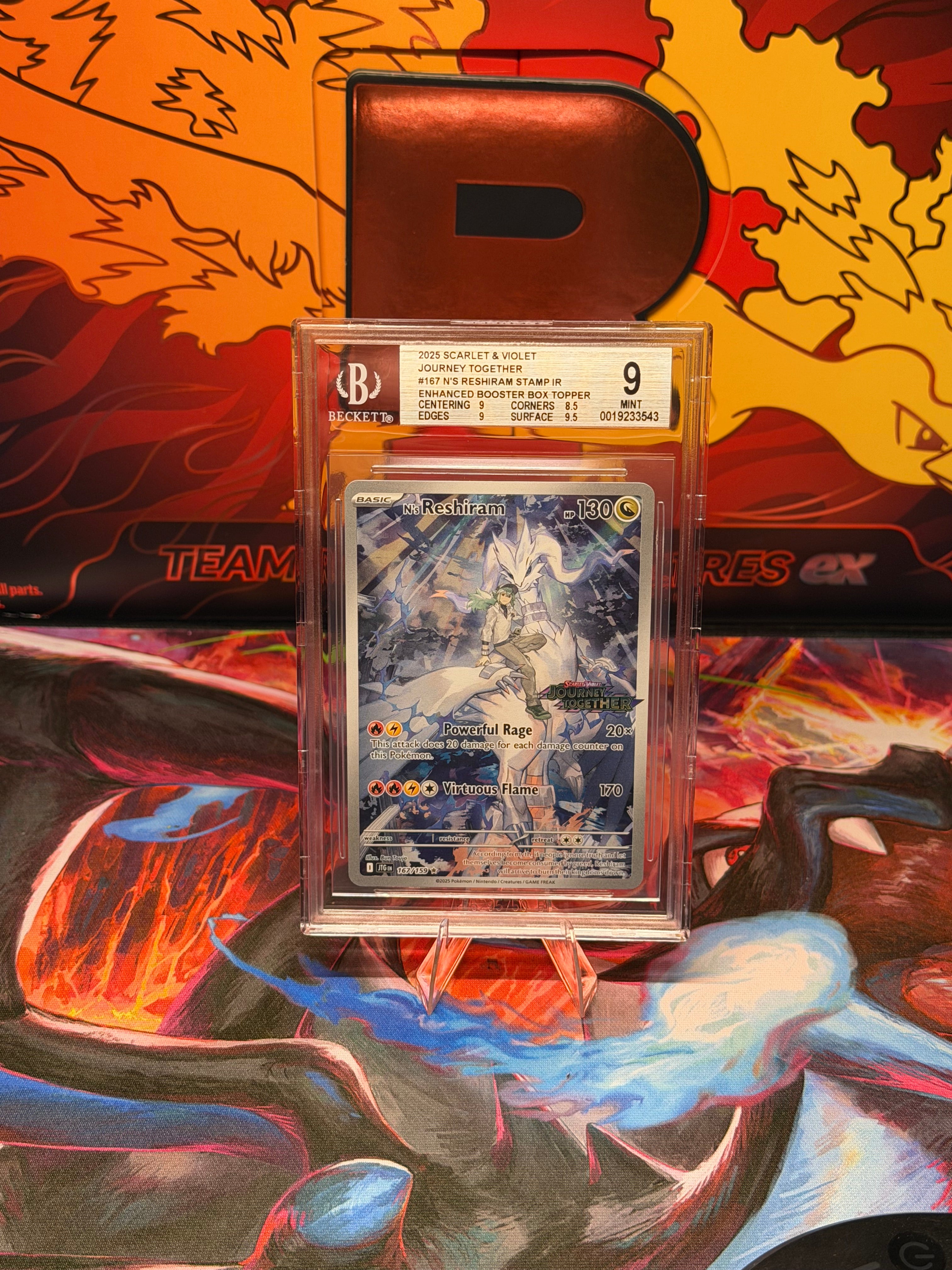 N's Reshiram Stamped IR BGS 9 Mint
