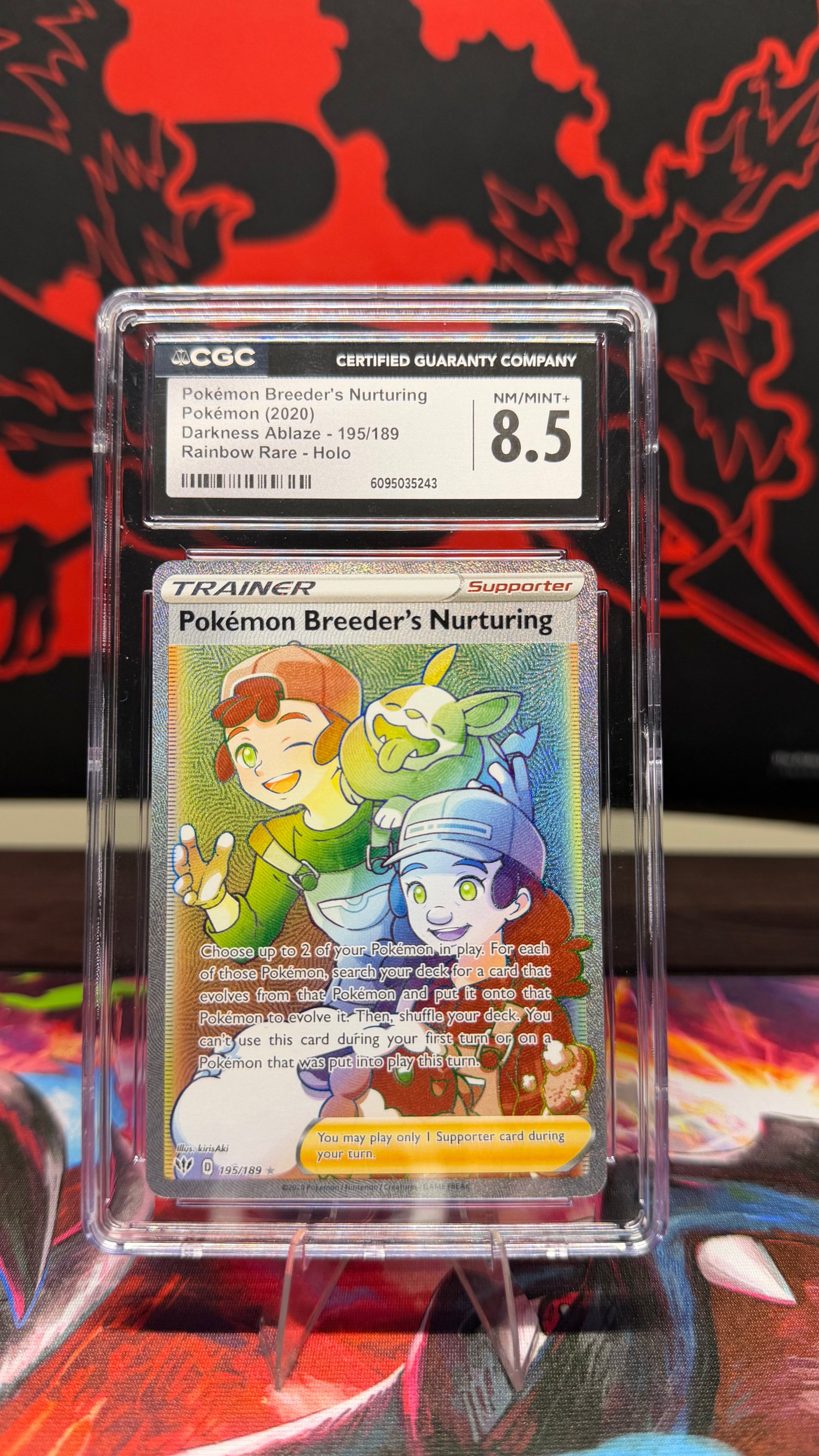 Pokemon Breeder's Nurturing Rainbow Rare Holo CGC 8.5 Near Mint/Mint+