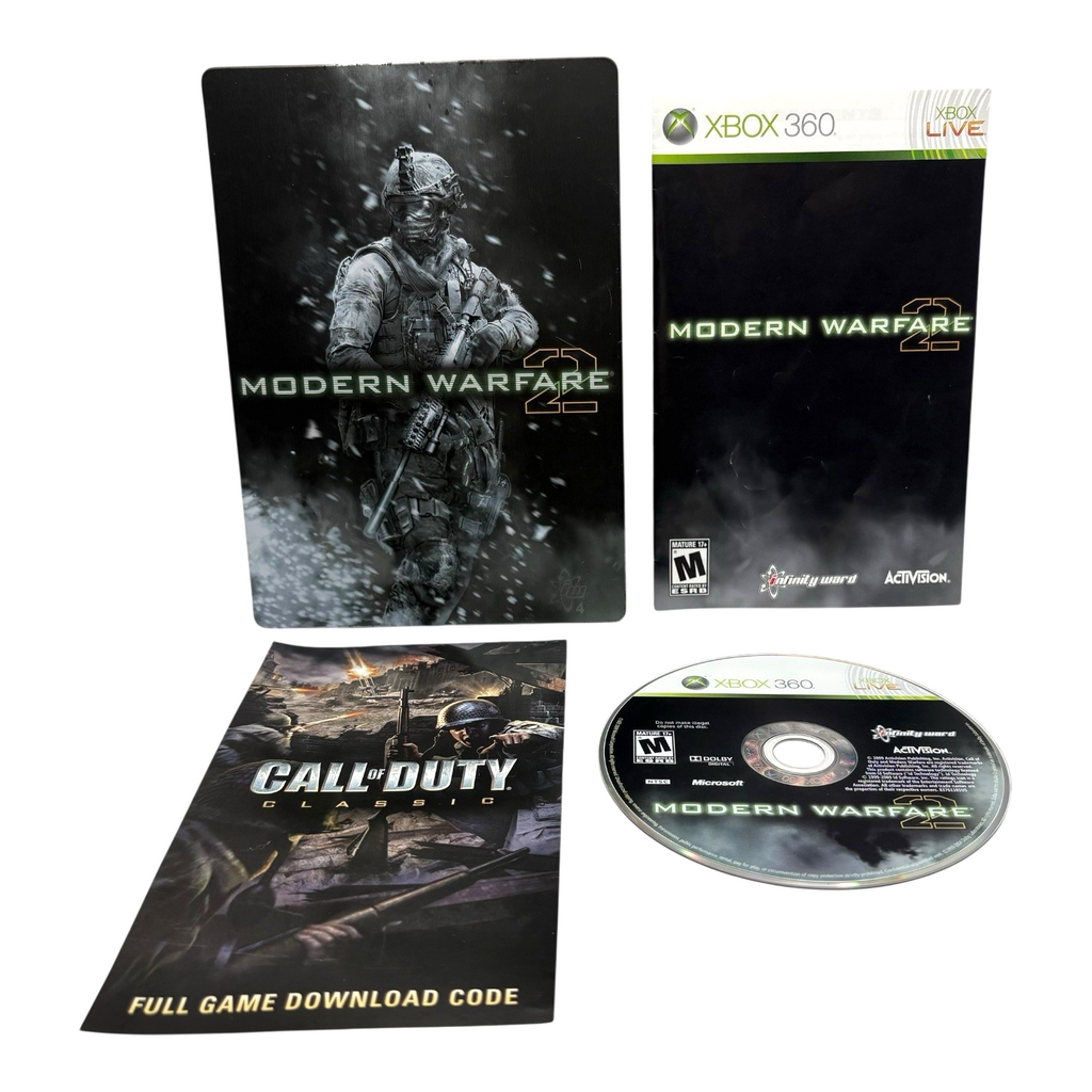 Modern Warfare 2 SteelBook Edition Metal Collector Case and Manual - Xbox 360